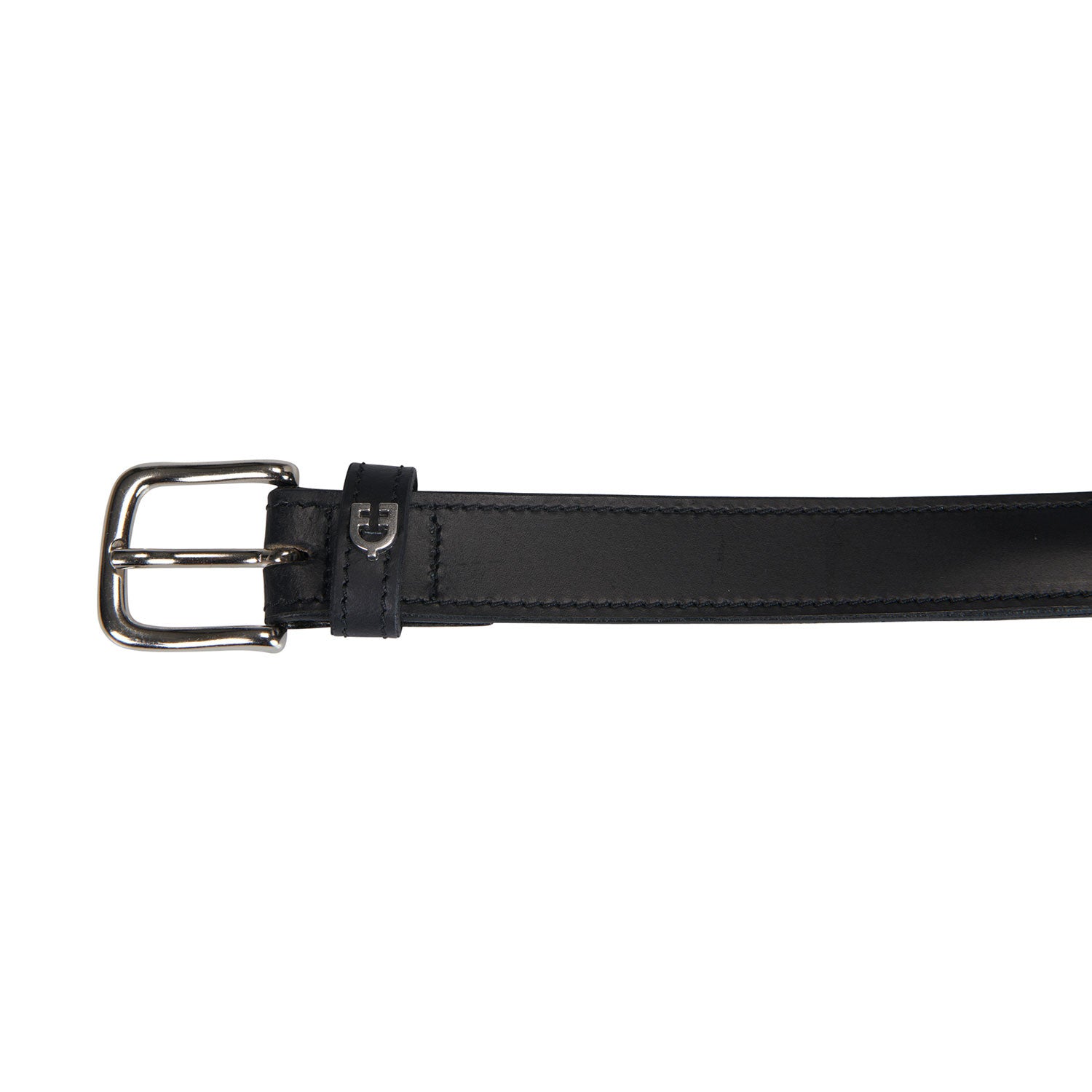Cinturón de cuero con detalles de ribete Equestro - Black/Silver