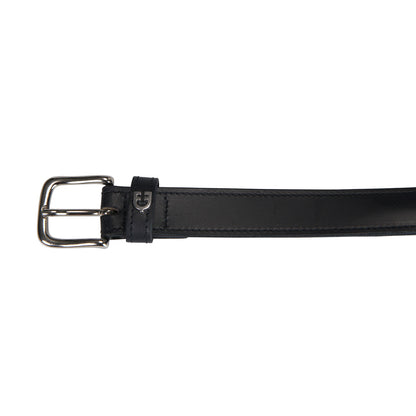 Cinturón de cuero con detalles de ribete Equestro - Black/Silver
