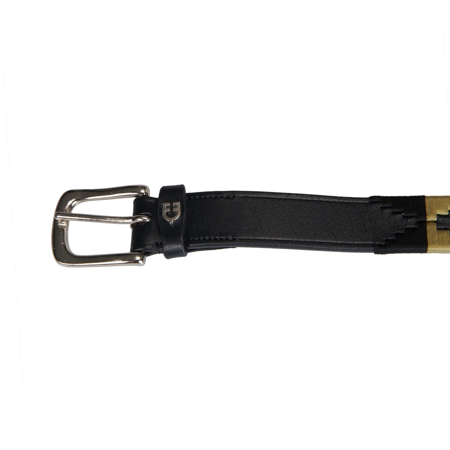 Cinturón de cuero con motivo Southwest Equestro - Black/Beige/Black