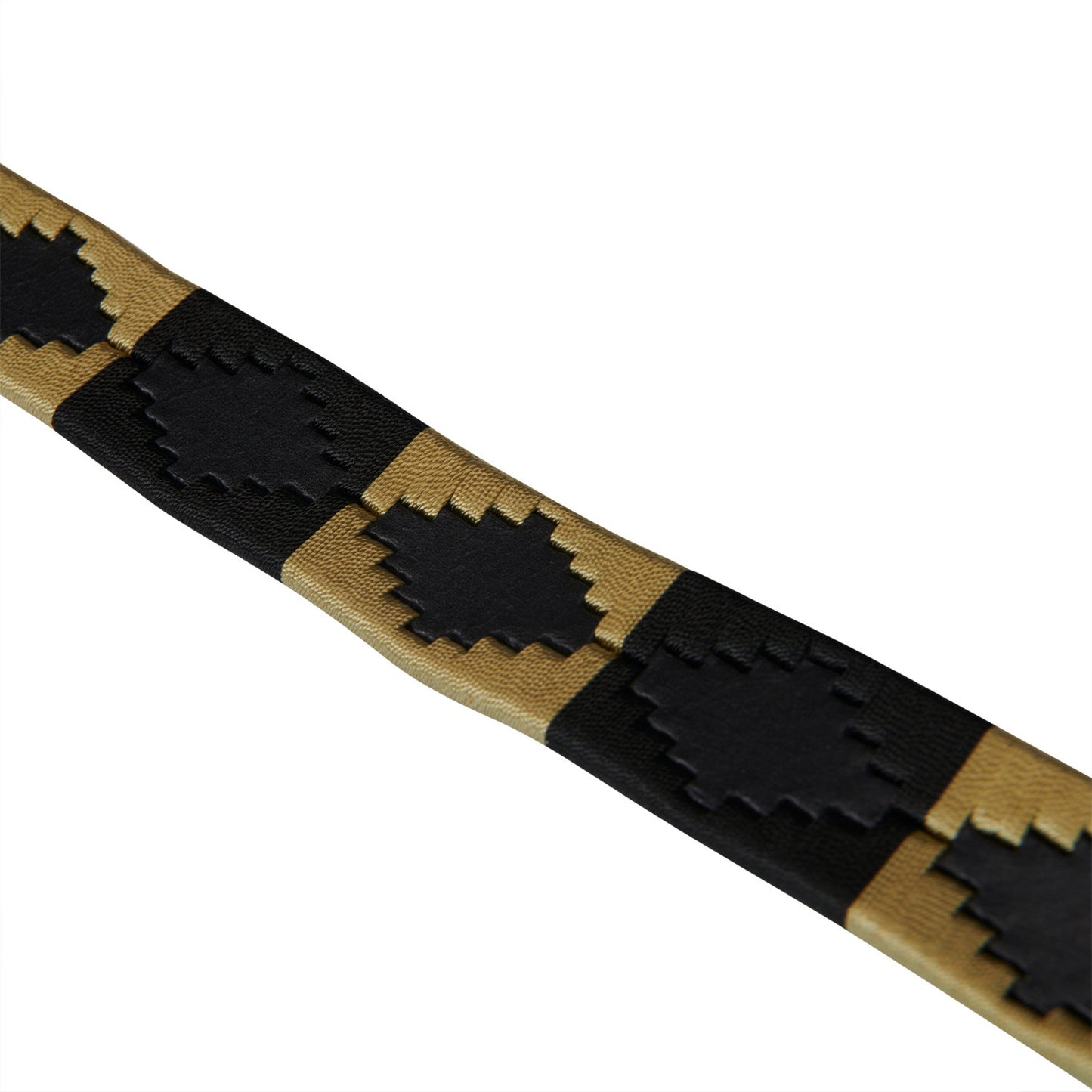 Cinturón de cuero con motivo Southwest Equestro - Black/Beige/Black