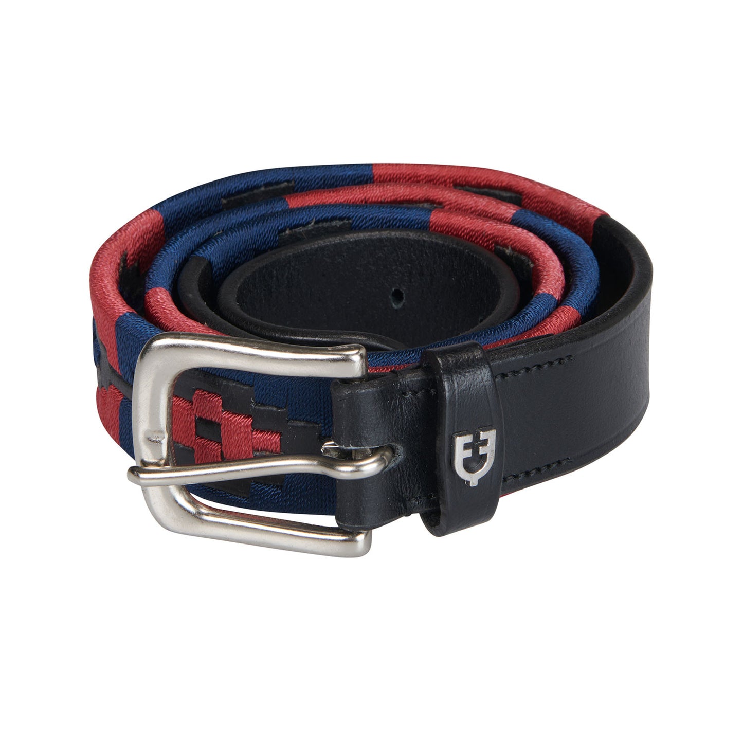 Cinturón de cuero con motivo Southwest Equestro - Black/Blue/Burgundy