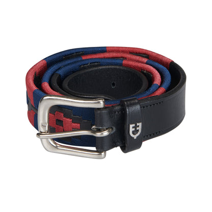 Cinturón de cuero con motivo Southwest Equestro - Black/Blue/Burgundy