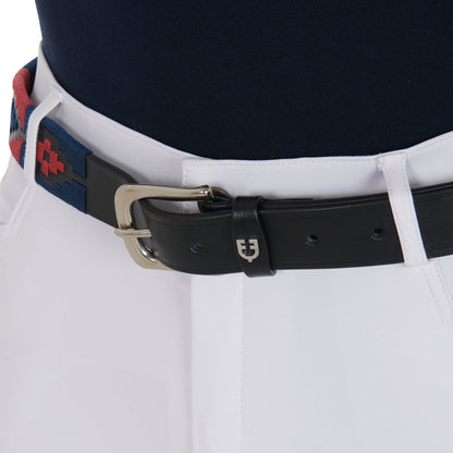 Cinturón de cuero con motivo Southwest Equestro - Black/Blue/Burgundy