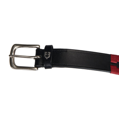 Cinturón de cuero con motivo Southwest Equestro - Black/Blue/Burgundy