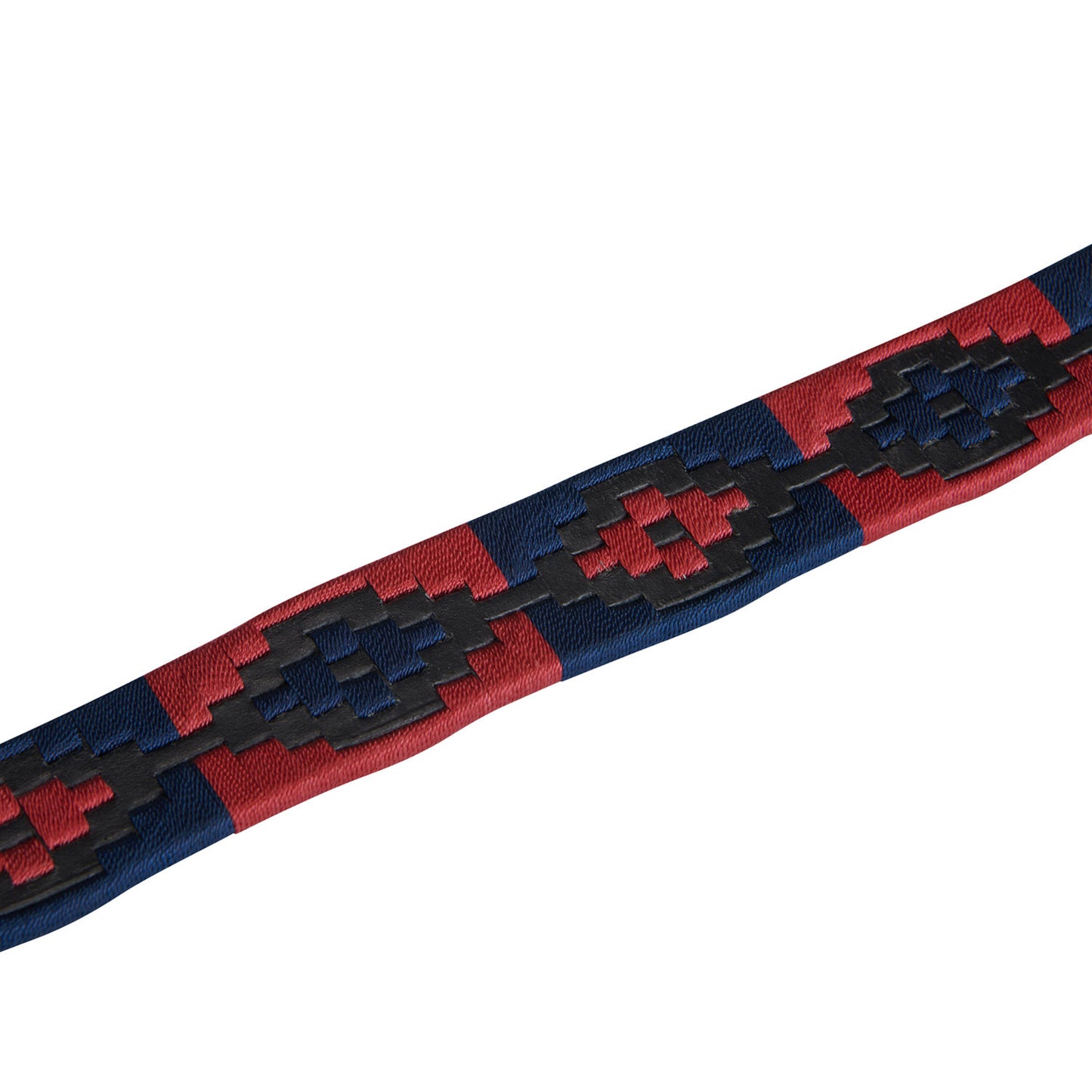 Cinturón de cuero con motivo Southwest Equestro - Black/Blue/Burgundy