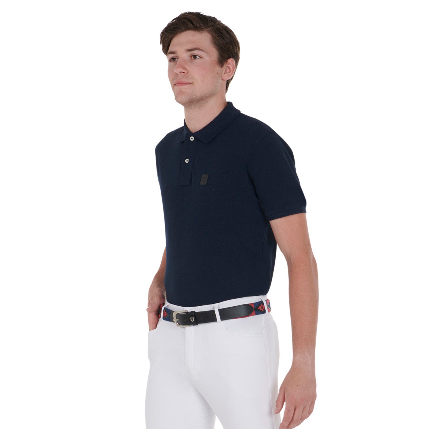 Cinturón de cuero con motivo Southwest Equestro - Black/Blue/Burgundy