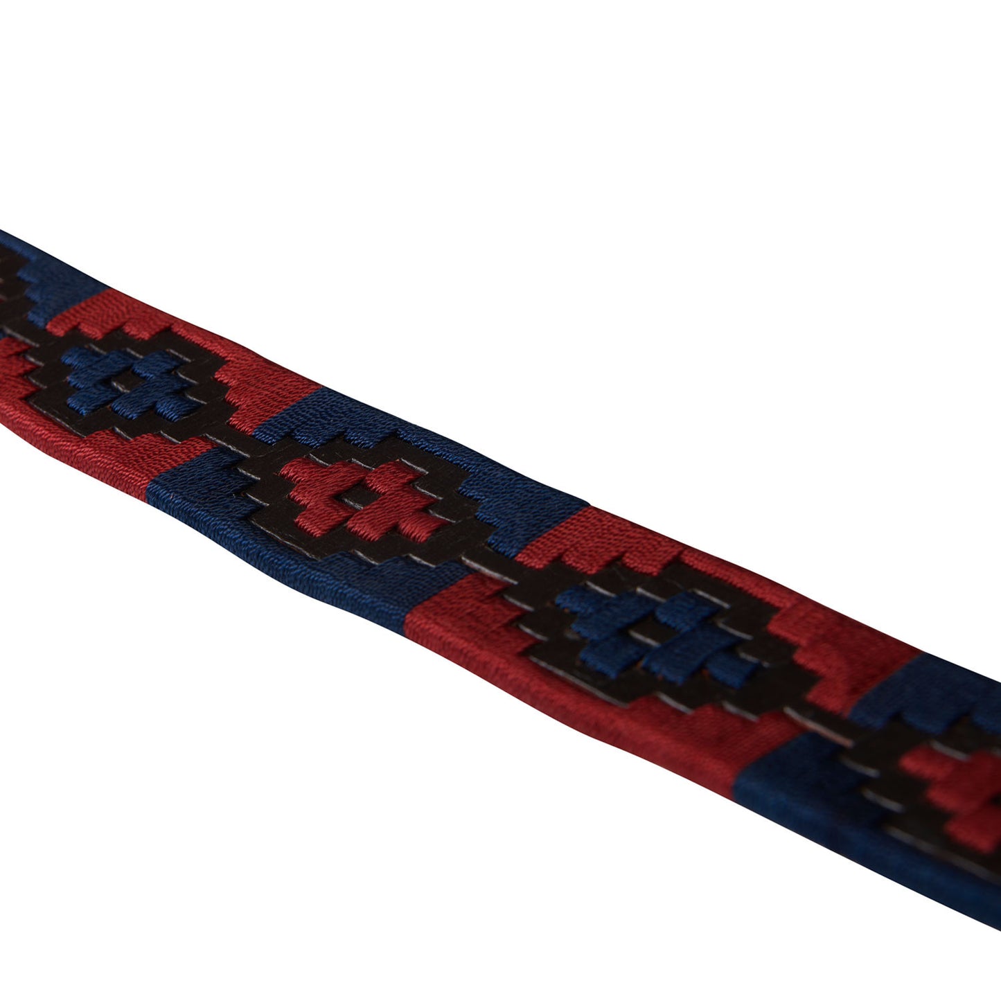 Cinturón de cuero con motivo Southwest Equestro - Brown/Blue/Burgundy
