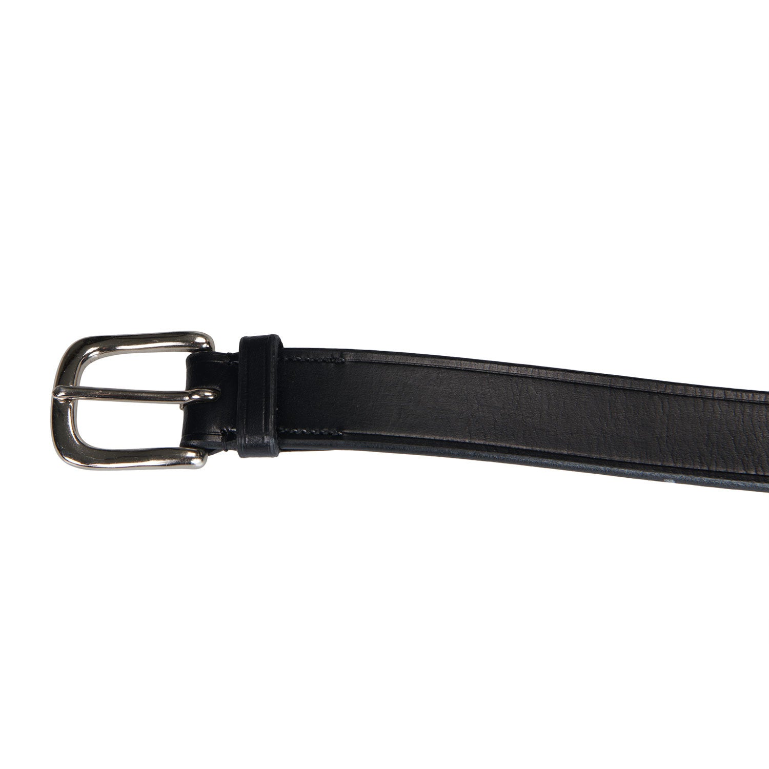 Cinturón de cuero con bordados en blanco y negro Equestro - Negro