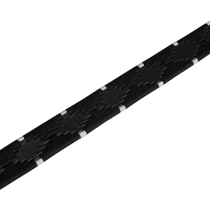 Cinturón de cuero con bordados en blanco y negro Equestro - Negro
