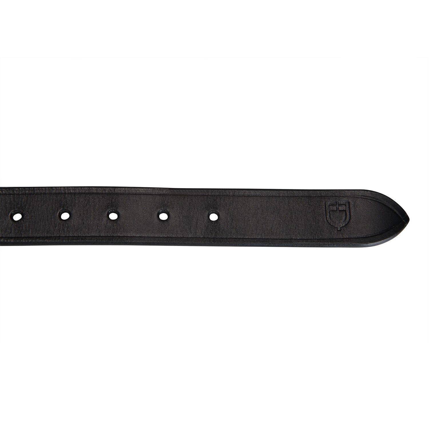 Cinturón de cuero con bordados en blanco y negro Equestro - Negro