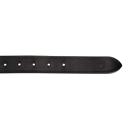 Cinturón de cuero con bordados en blanco y negro Equestro - Negro