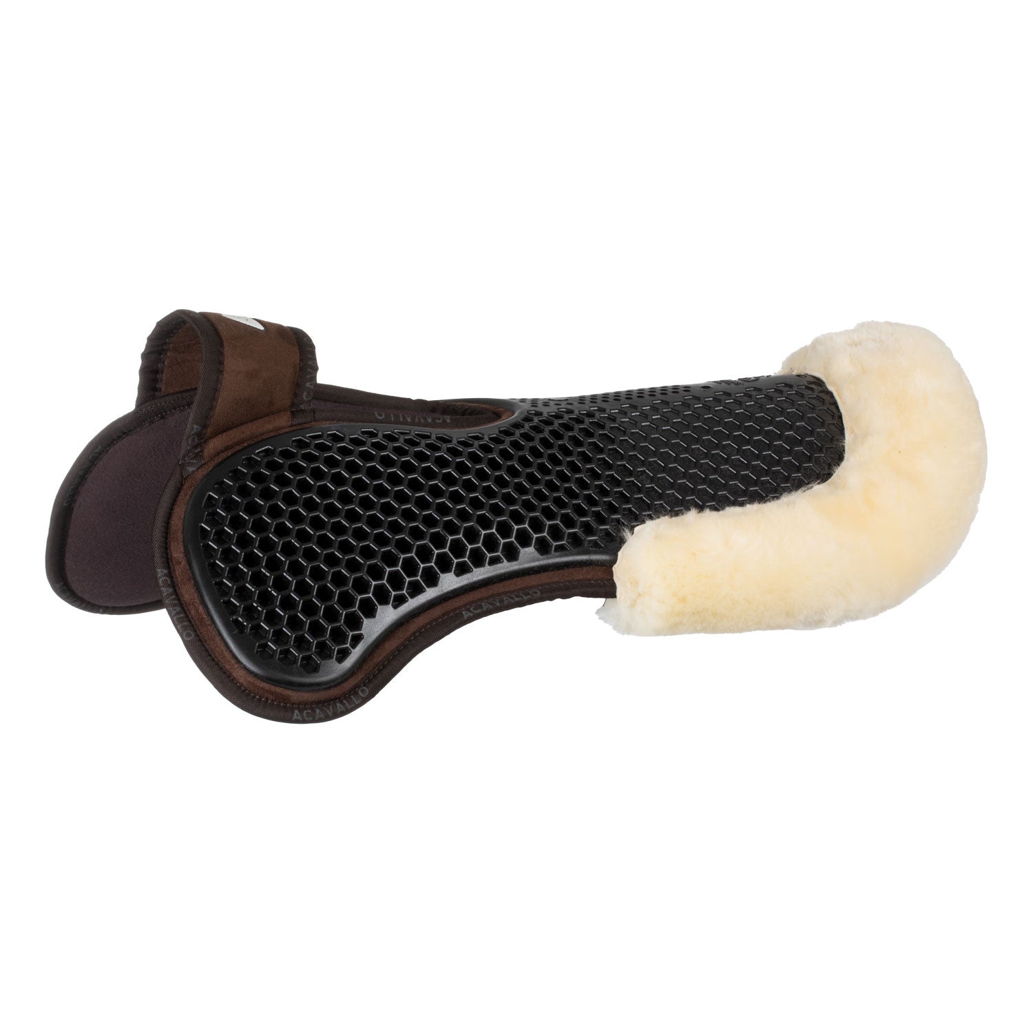 Compensador MF-S WFS con gamuza de oveja posterior, gel hexagonal, alza delantera Acavallo - Marrón