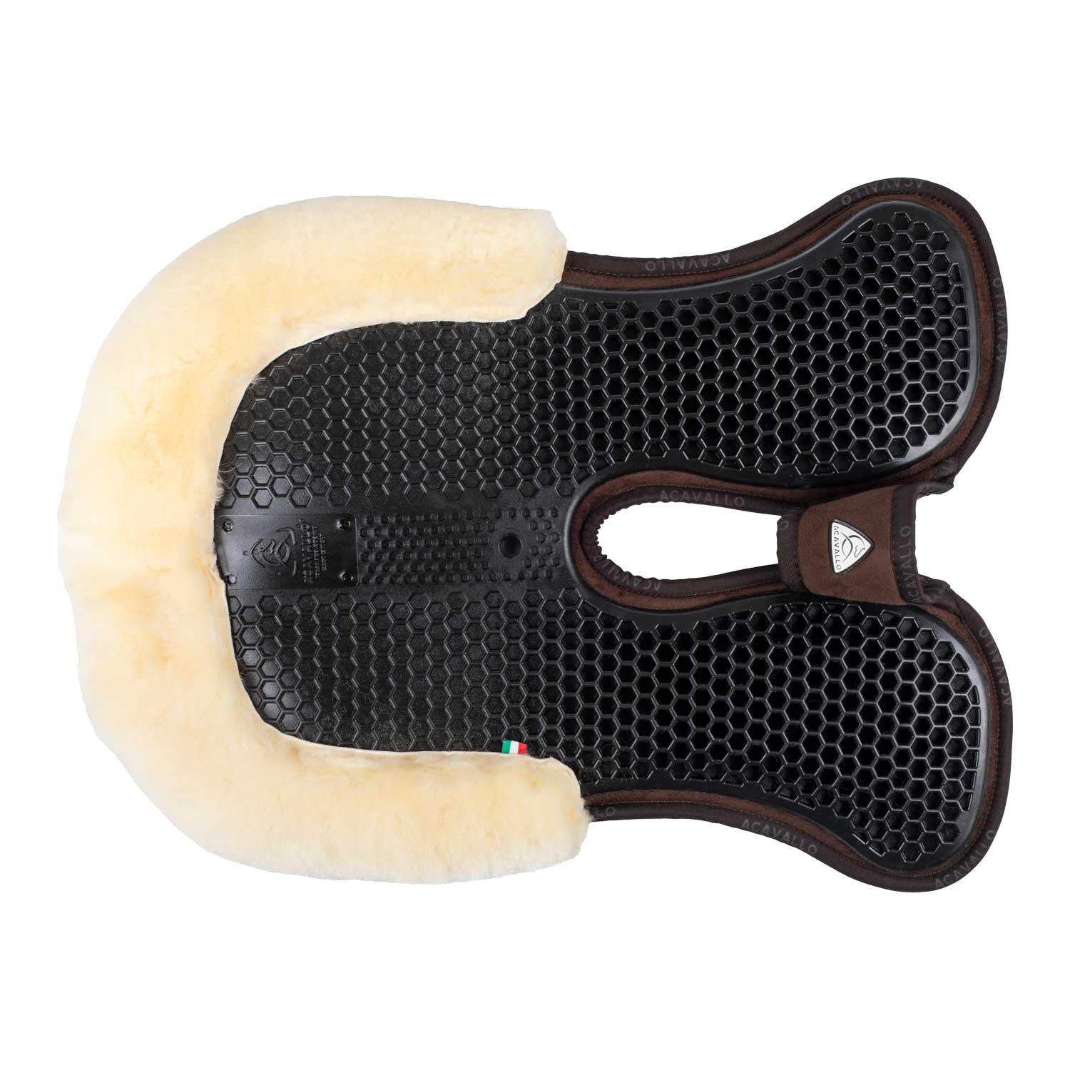 Compensador MF-S WFS con gamuza de oveja posterior, gel hexagonal, alza delantera Acavallo - Marrón