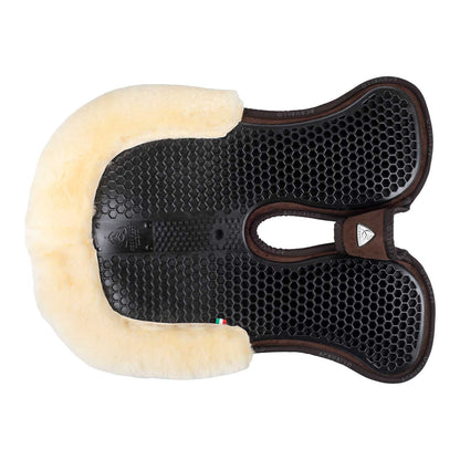 Compensador MF-S WFS con gamuza de oveja posterior, gel hexagonal, alza delantera Acavallo - Marrón