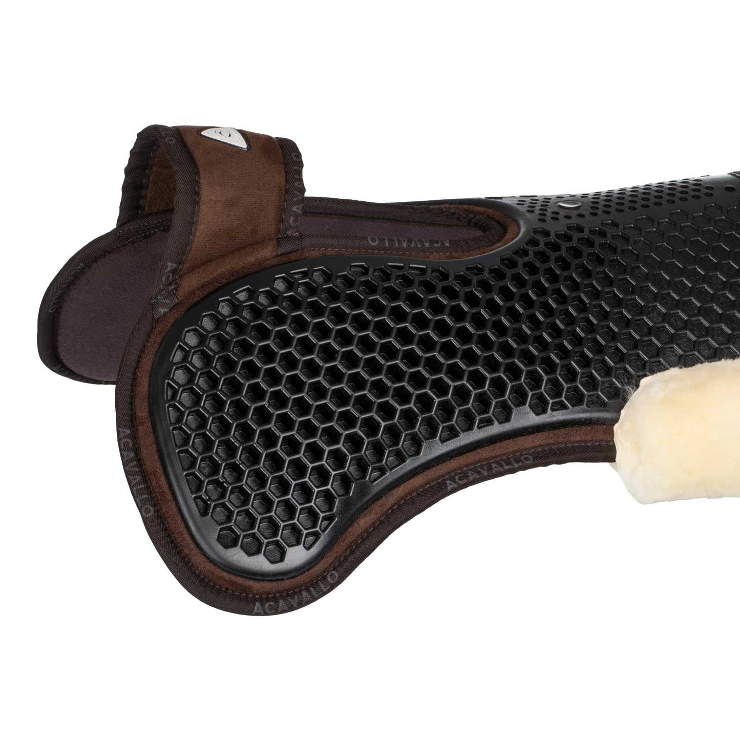 Compensador MF-S WFS con gamuza de oveja posterior, gel hexagonal, alza delantera Acavallo - Marrón