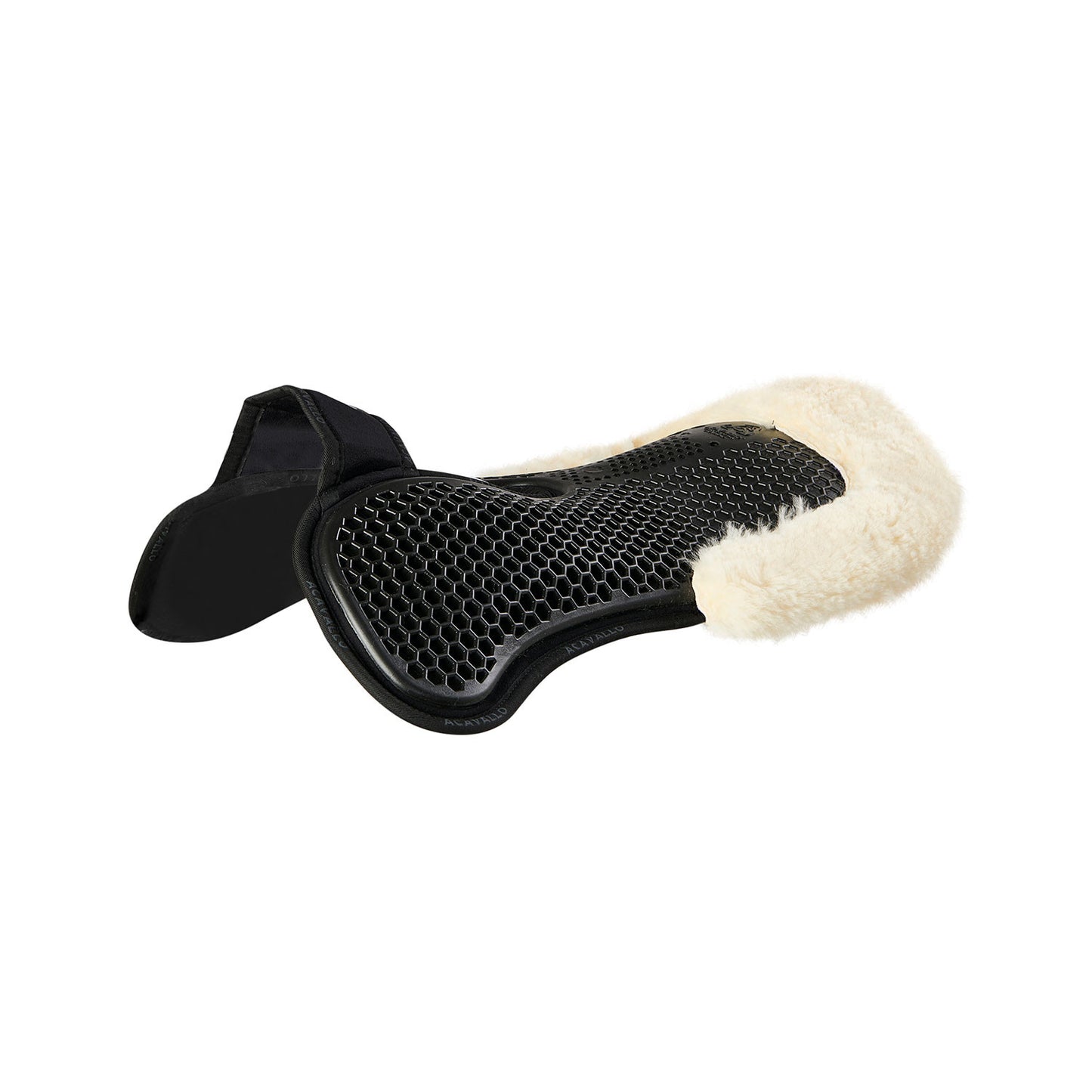 Compensador MF-S WFS con gamuza de oveja posterior, gel hexagonal, alza delantera Acavallo - Negro
