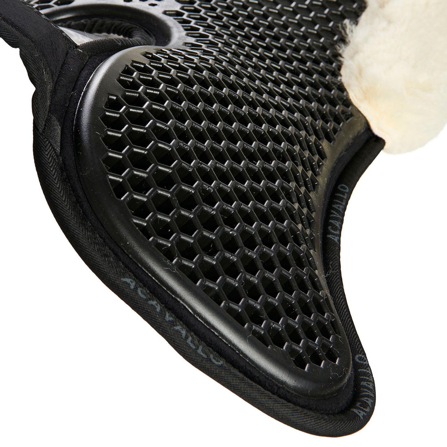 Compensador MF-S WFS con gamuza de oveja posterior, gel hexagonal, alza delantera Acavallo - Negro