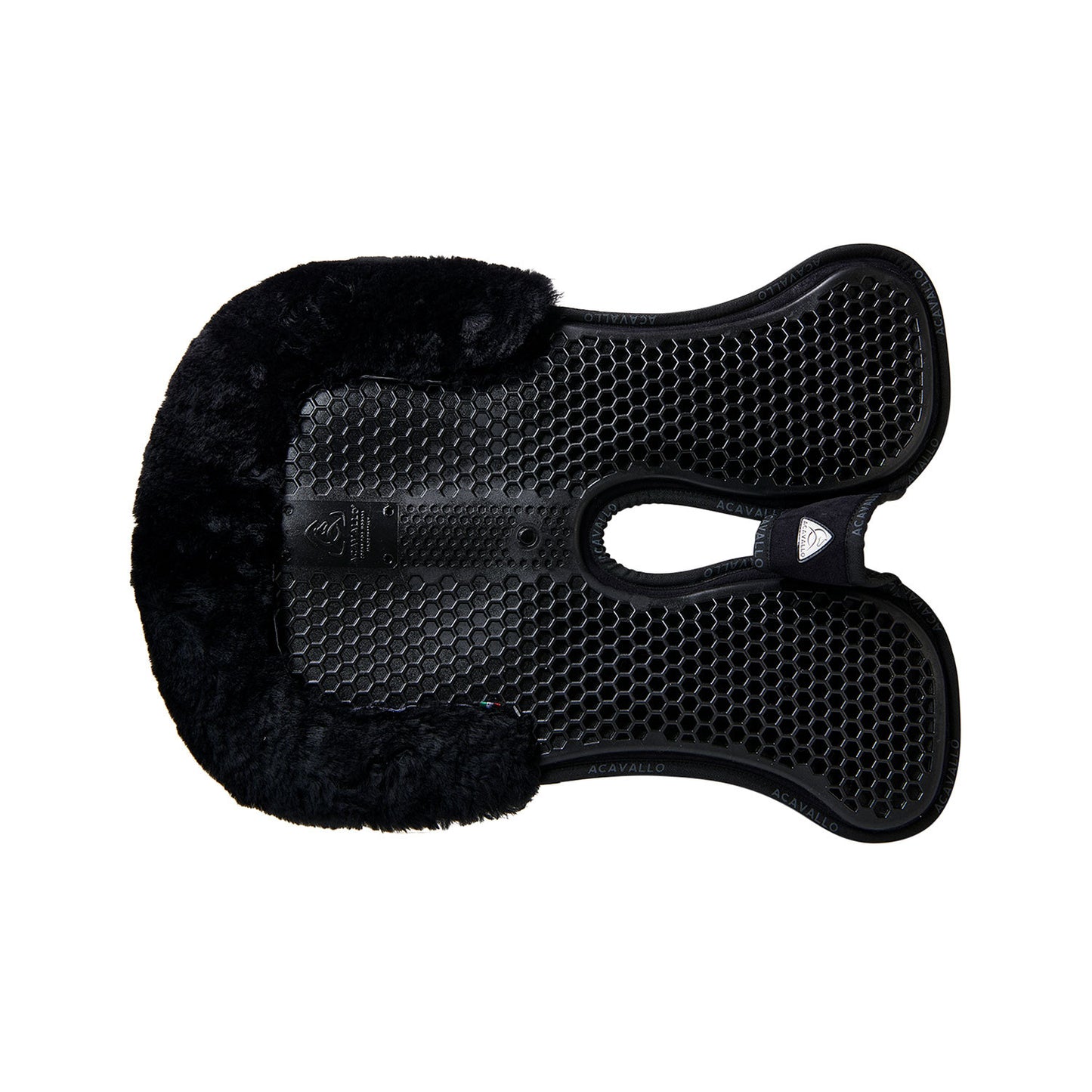 Compensador MF-S WFS con gamuza de oveja posterior, gel hexagonal, alza delantera Acavallo - Negro