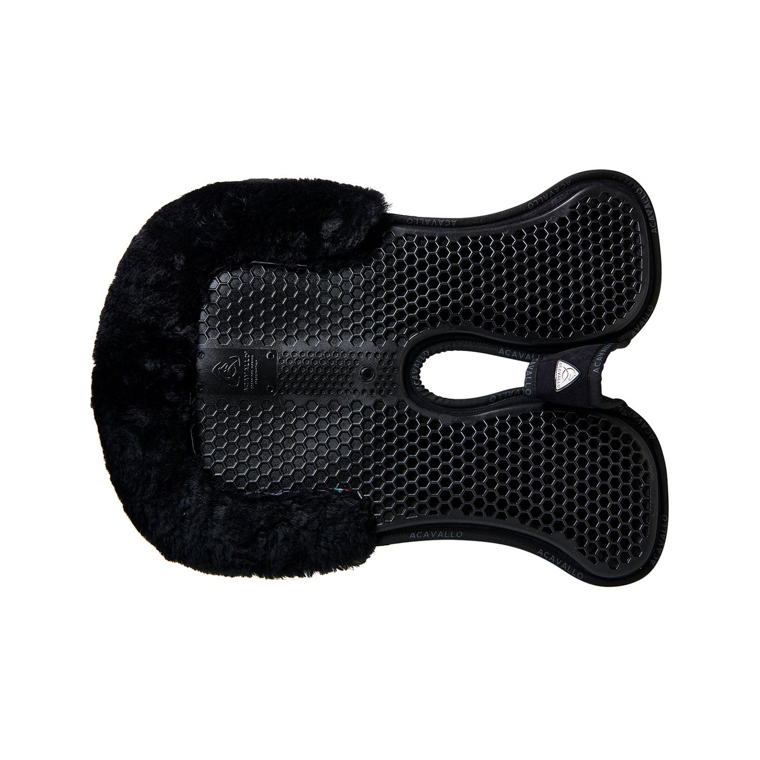 Compensador MF-S WFS con gamuza de oveja posterior, gel hexagonal, alza delantera Acavallo - Negro