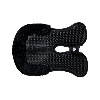 Compensador MF-S WFS con gamuza de oveja posterior, gel hexagonal, alza delantera Acavallo - Negro
