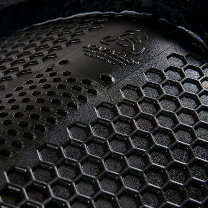 Compensador MF-S WFS con gamuza de oveja posterior, gel hexagonal, alza delantera Acavallo - Negro