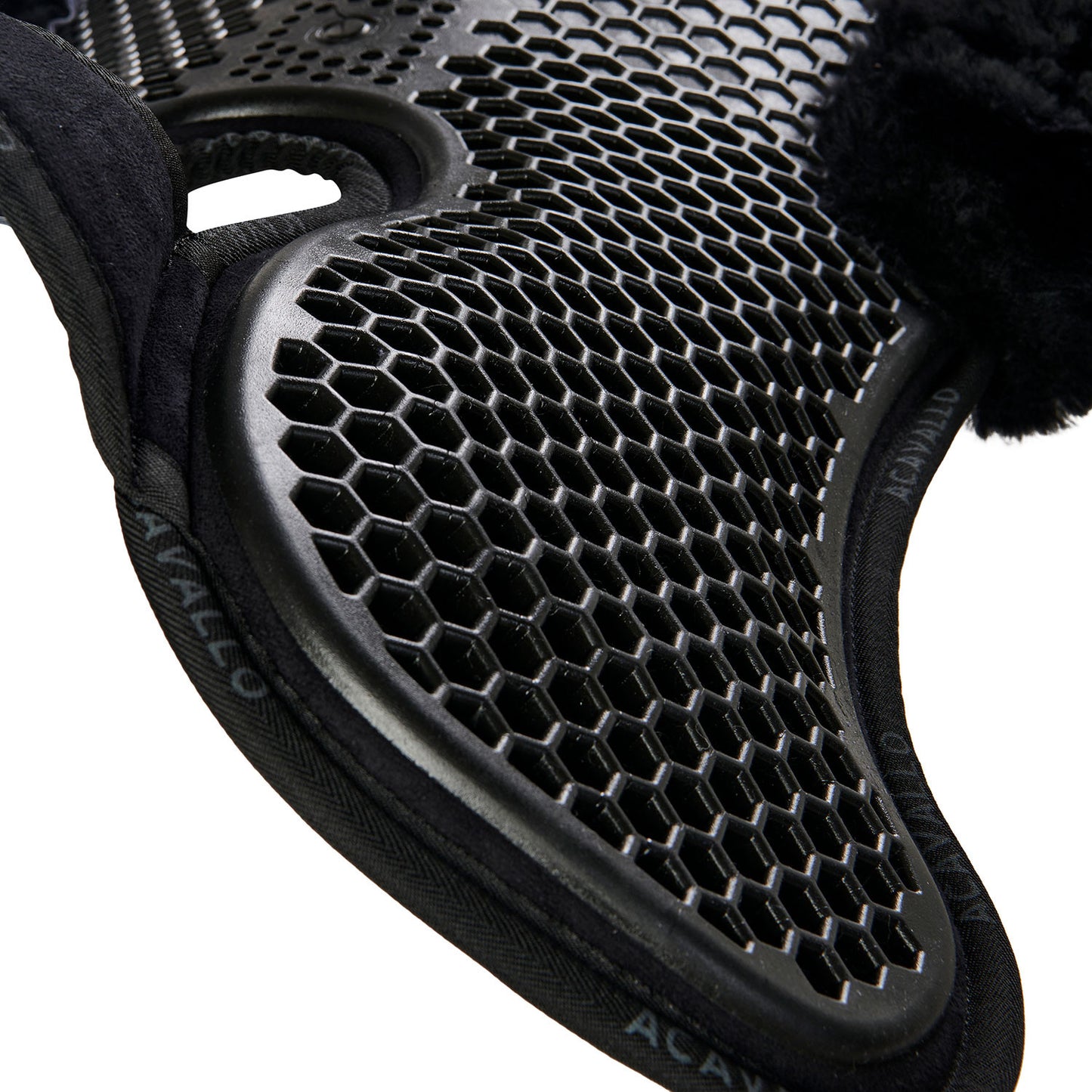 Compensador MF-S WFS con gamuza de oveja posterior, gel hexagonal, alza delantera Acavallo - Negro