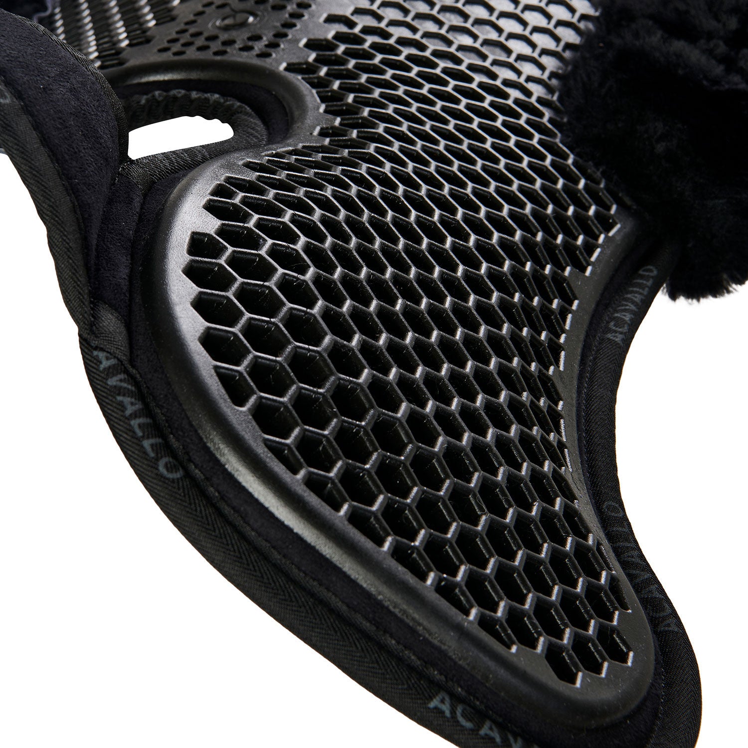 Compensador MF-S WFS con gamuza de oveja posterior, gel hexagonal, alza delantera Acavallo - Negro