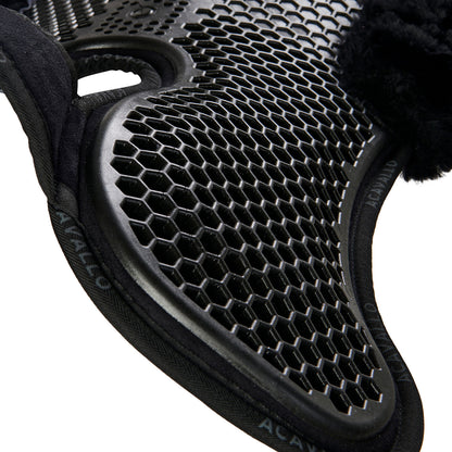 Compensador MF-S WFS con gamuza de oveja posterior, gel hexagonal, alza delantera Acavallo - Negro