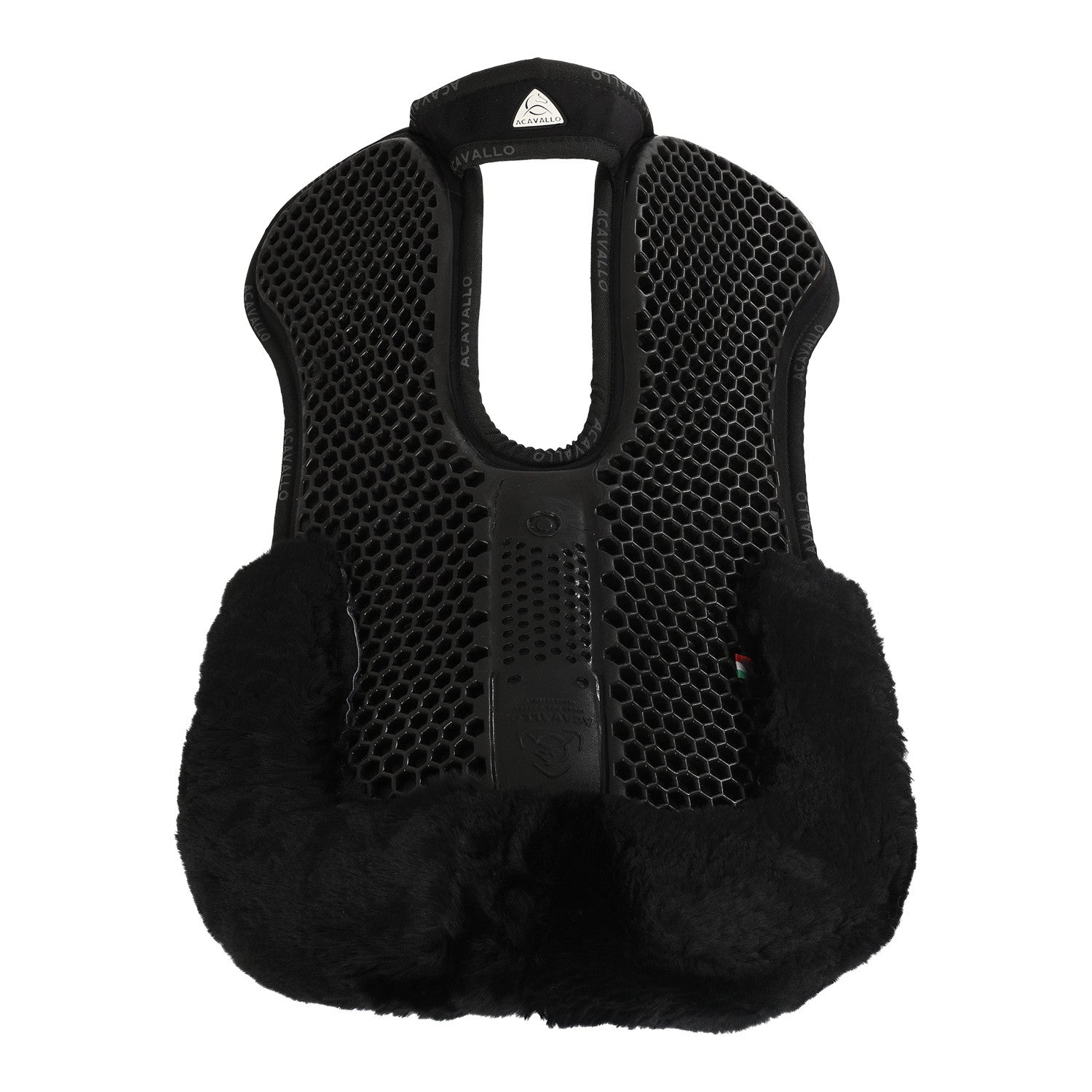Compensador MF-S Wfs gamuza cordero trasero gel hexagonal plano Acavallo - Negro