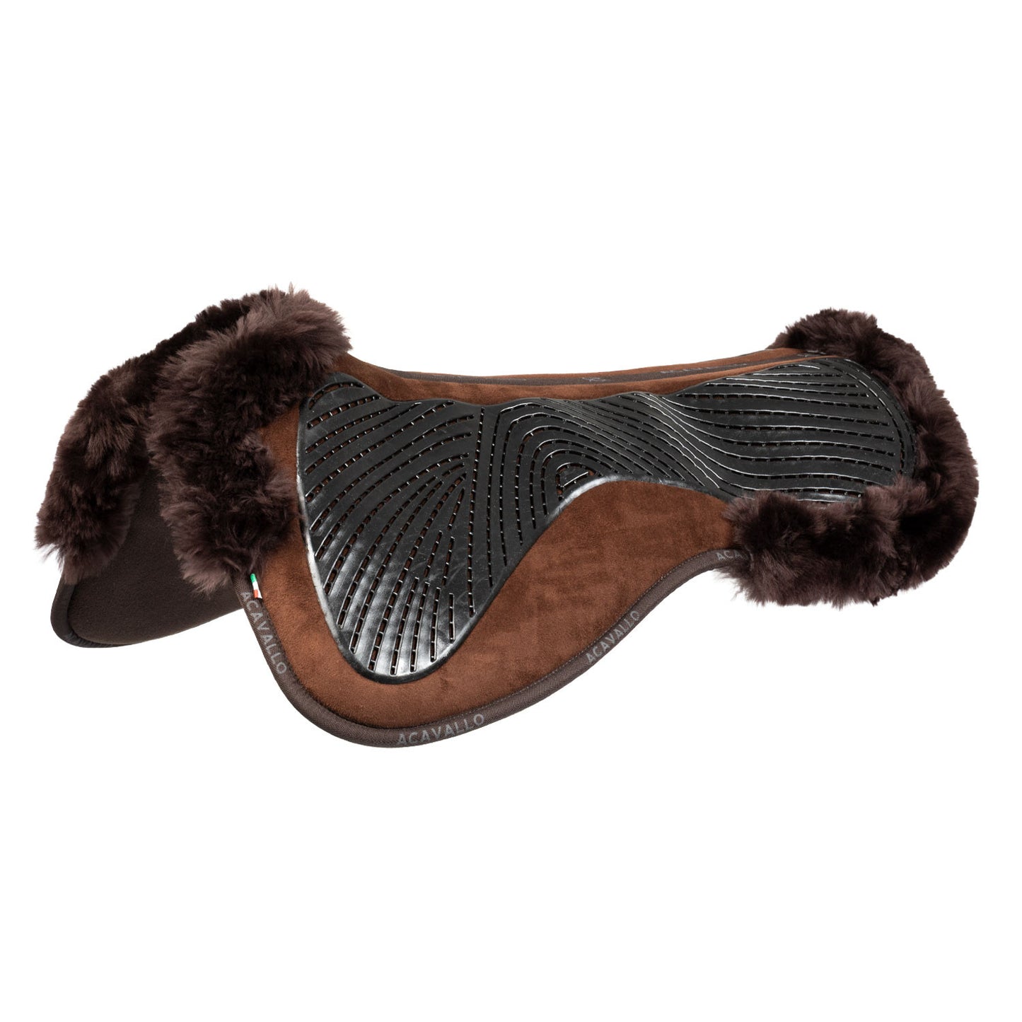Compensador dressage MF-S JCCS-S CW-CS gamuza oveja cut-out grip gel flat Acavallo - Marrón