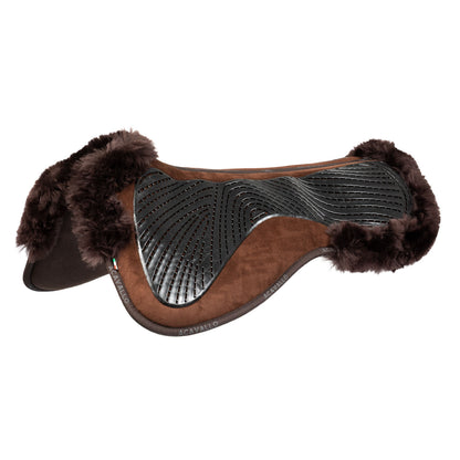 Compensador dressage MF-S JCCS-S CW-CS gamuza oveja cut-out grip gel flat Acavallo - Marrón
