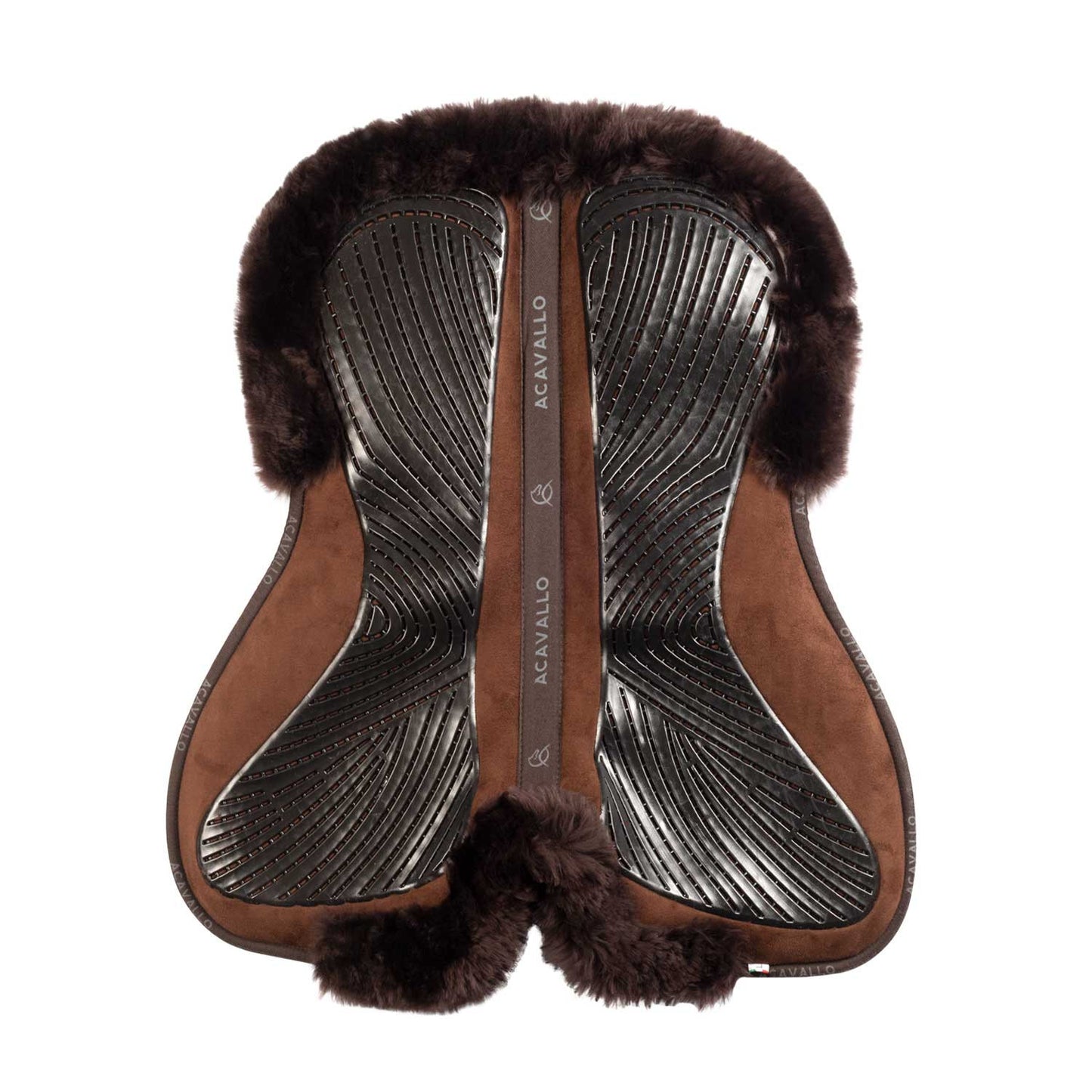 Compensador dressage MF-S JCCS-S CW-CS gamuza oveja cut-out grip gel flat Acavallo - Marrón