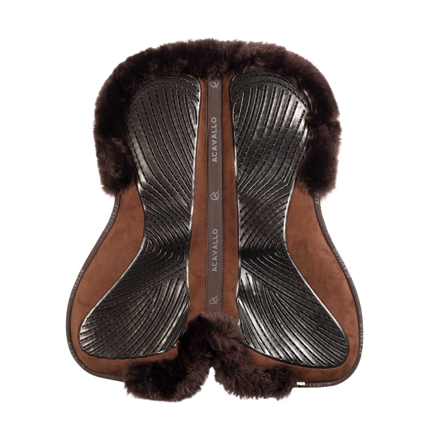 Compensador dressage MF-S JCCS-S CW-CS gamuza oveja cut-out grip gel flat Acavallo - Marrón