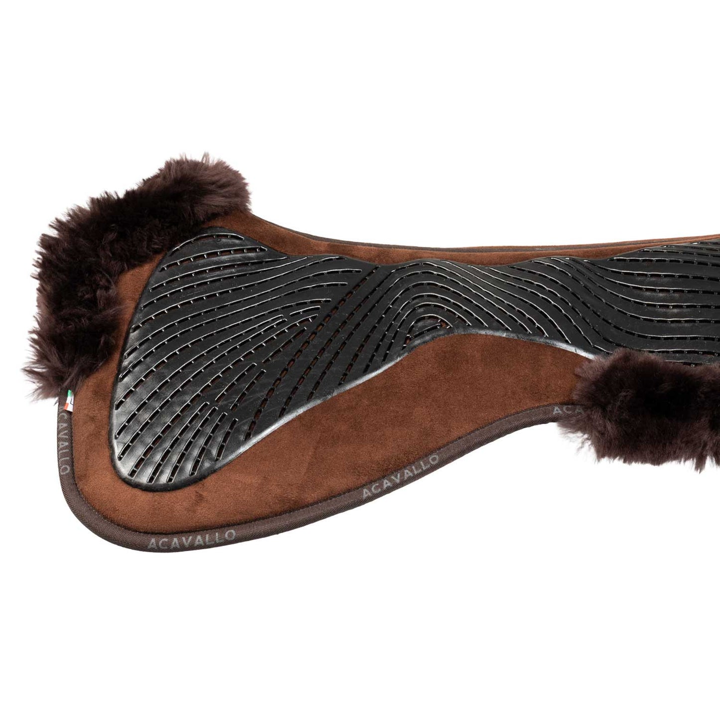 Compensador dressage MF-S JCCS-S CW-CS gamuza oveja cut-out grip gel flat Acavallo - Marrón