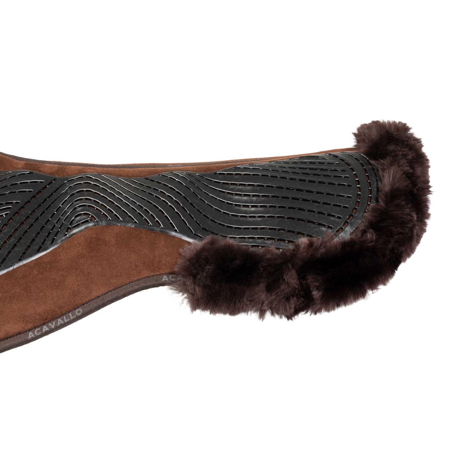Compensador dressage MF-S JCCS-S CW-CS gamuza oveja cut-out grip gel flat Acavallo - Marrón