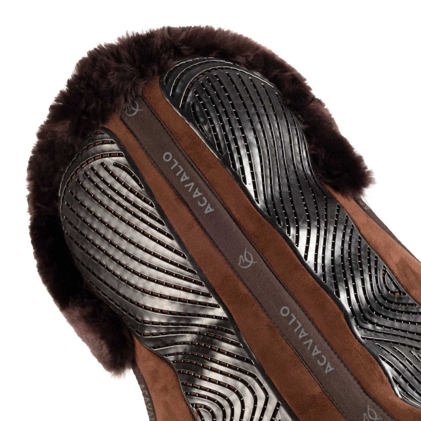 Compensador dressage MF-S JCCS-S CW-CS gamuza oveja cut-out grip gel flat Acavallo - Marrón