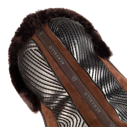 Compensador dressage MF-S JCCS-S CW-CS gamuza oveja cut-out grip gel flat Acavallo - Marrón
