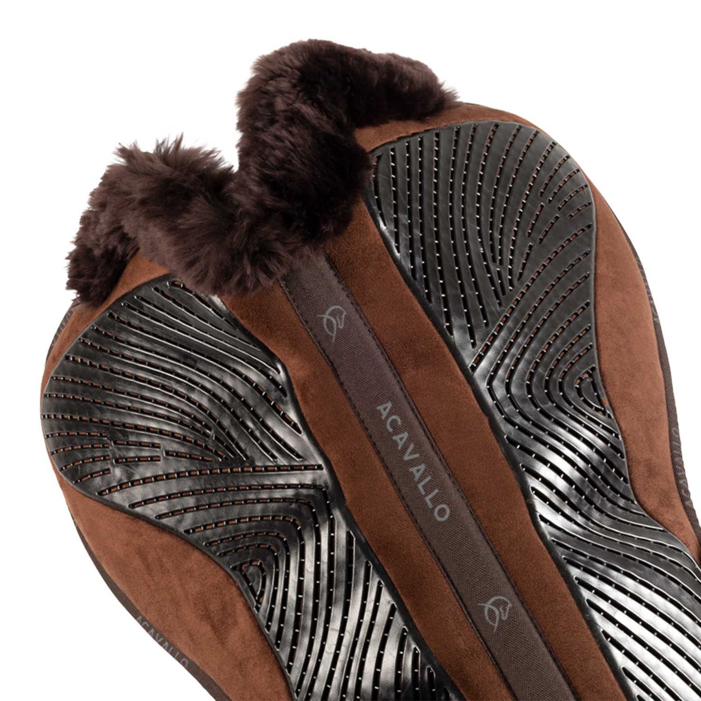 Compensador dressage MF-S JCCS-S CW-CS gamuza oveja cut-out grip gel flat Acavallo - Marrón