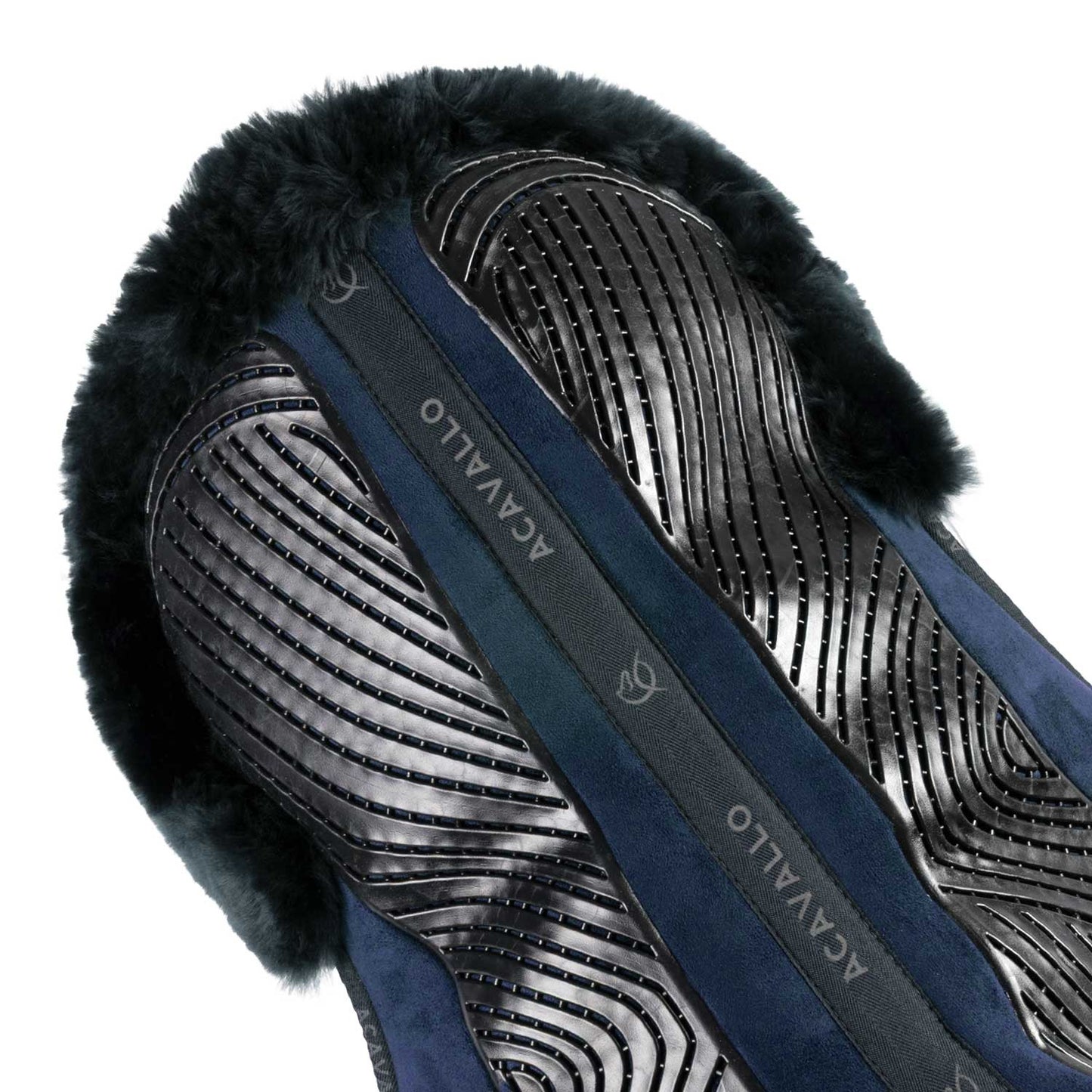 Compensador dressage MF-S JCCS-S CW-CS gamuza oveja cut-out grip gel flat Acavallo - Azul
