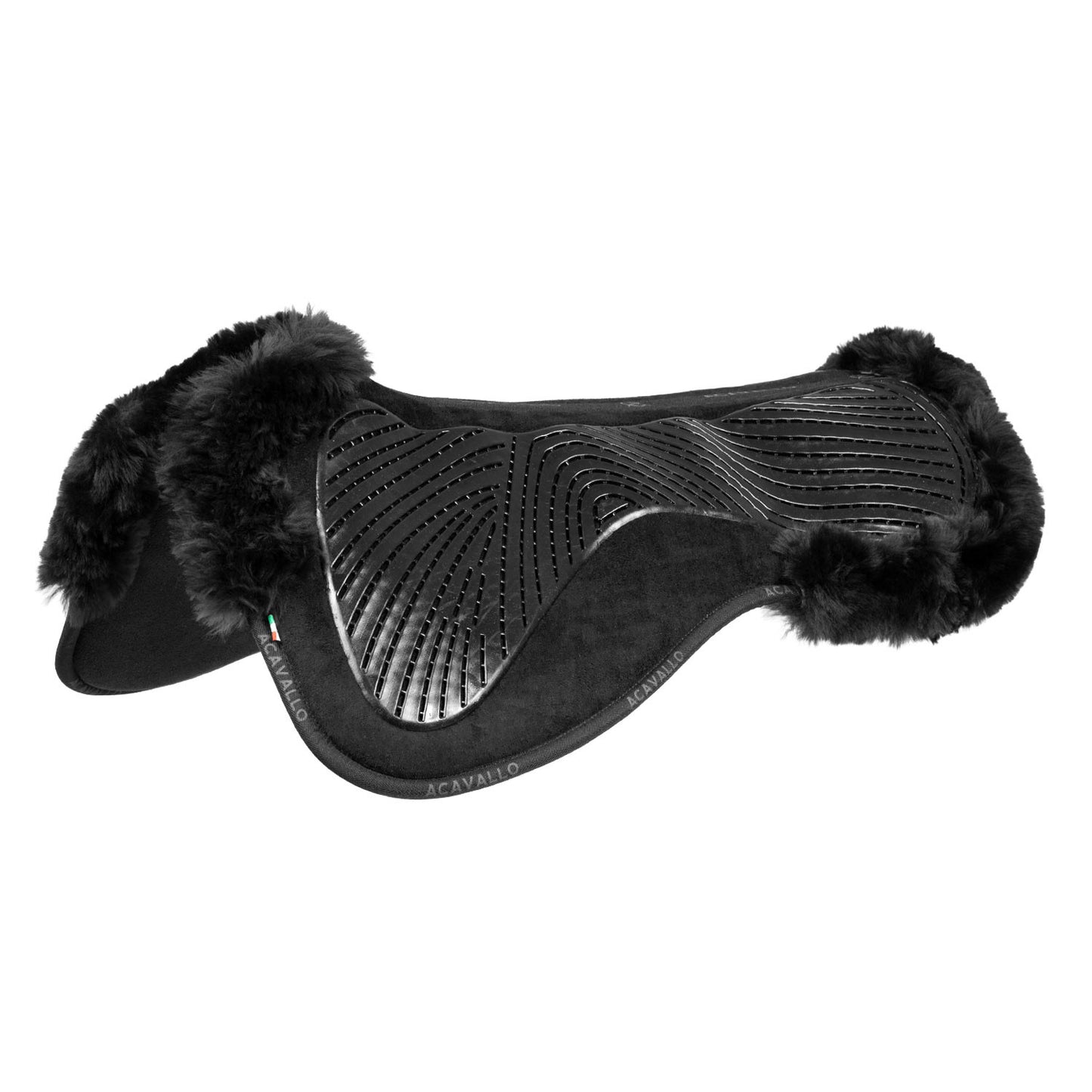 Compensador dressage MF-S JCCS-S CW-CS gamuza oveja cut-out grip gel flat Acavallo - Negro