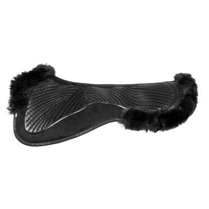 Compensador dressage MF-S JCCS-S CW-CS gamuza oveja cut-out grip gel flat Acavallo - Negro