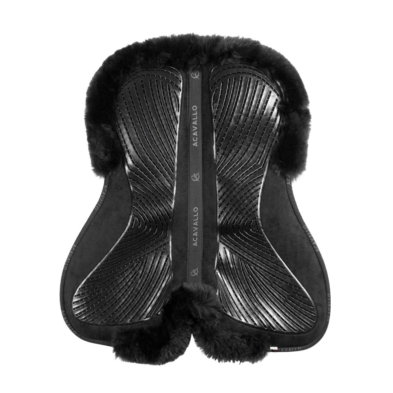 Compensador dressage MF-S JCCS-S CW-CS gamuza oveja cut-out grip gel flat Acavallo - Negro