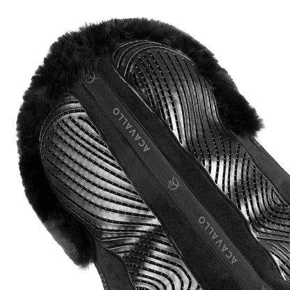 Compensador dressage MF-S JCCS-S CW-CS gamuza oveja cut-out grip gel flat Acavallo - Negro