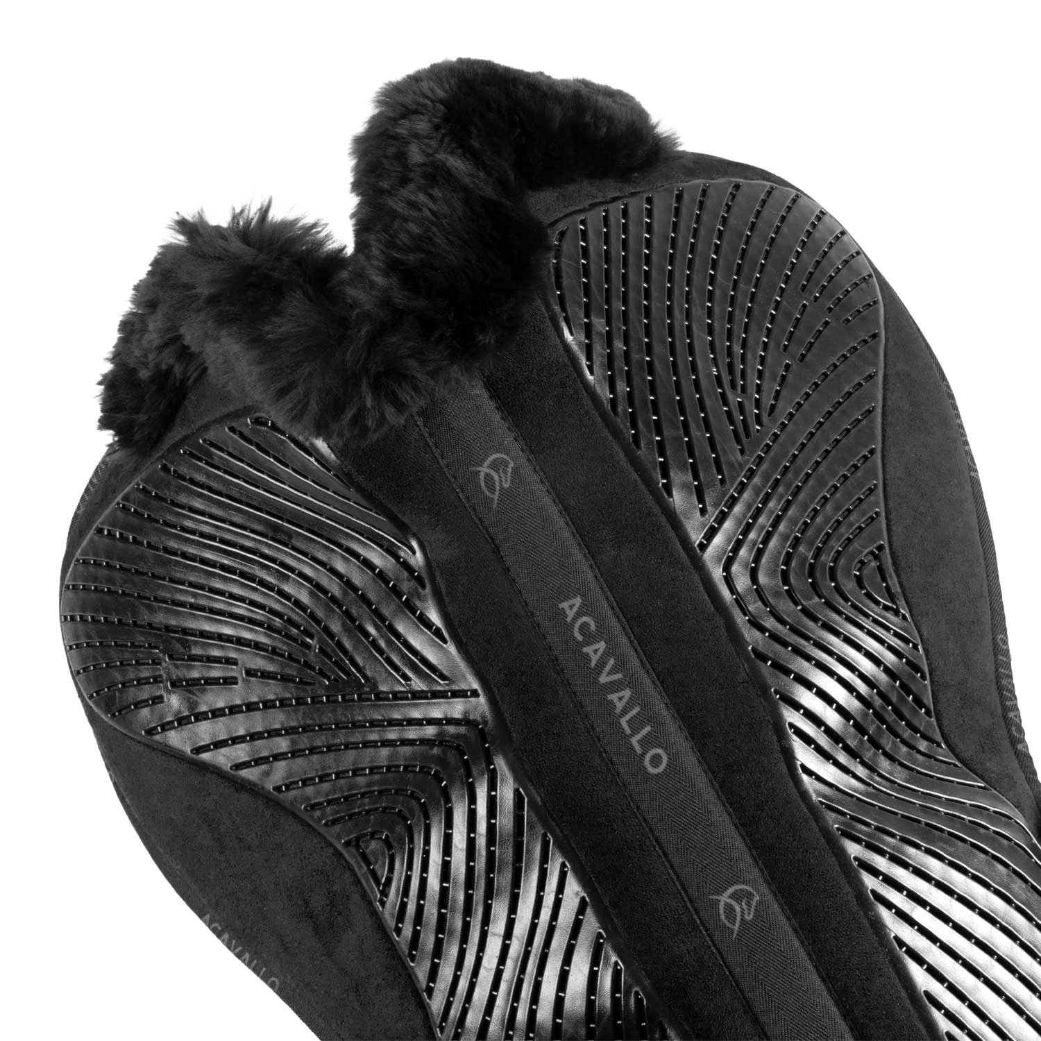Compensador dressage MF-S JCCS-S CW-CS gamuza oveja cut-out grip gel flat Acavallo - Negro