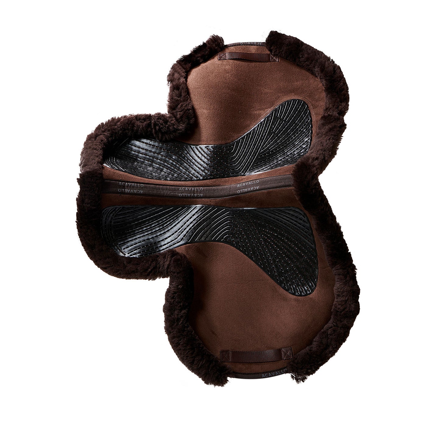 Sillin JS-S con corte CW-CS Numnah twin side grip gel Acavallo - Marrón