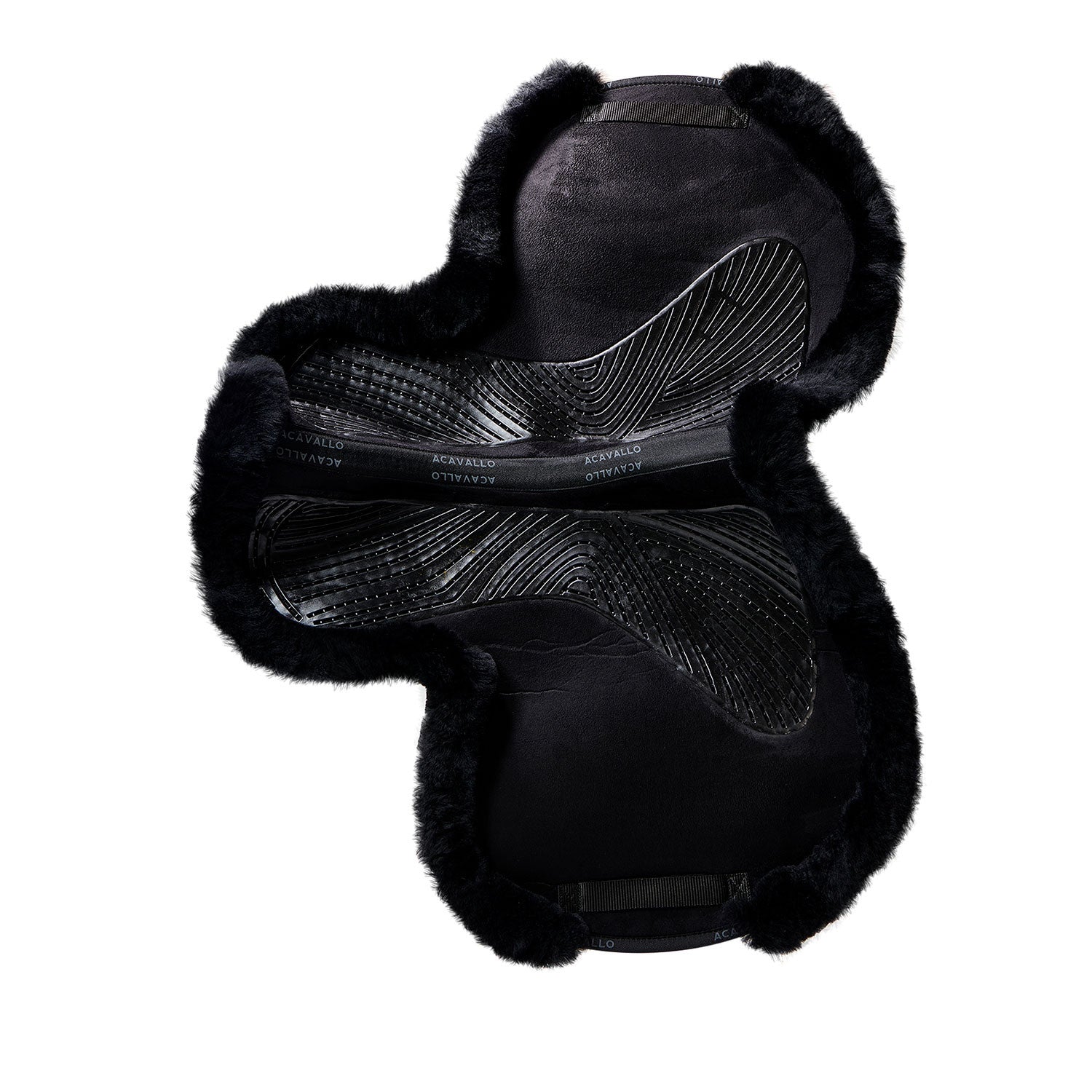 Sillin JS-S con corte CW-CS Numnah twin side grip gel Acavallo - Negro