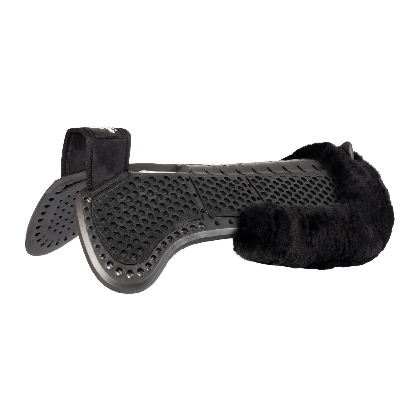 Compensador Pluma EVA withers free Aero Balance gel pad cut out flat con borreguillo Acavallo - Negro