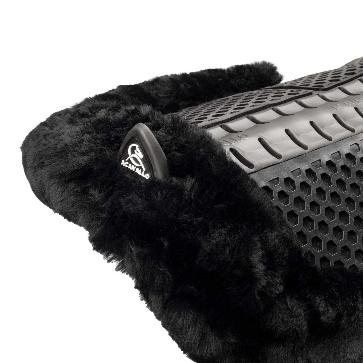 Compensador Pluma EVA withers free Aero Balance gel pad cut out flat con borreguillo Acavallo - Negro