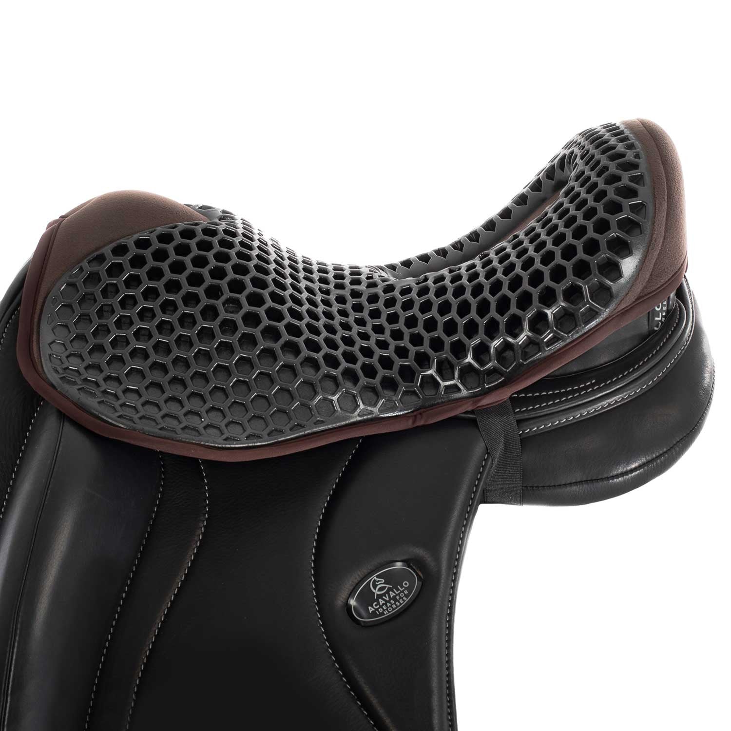 Cubreasiento dressage gel-out hexagonal ortho-coccyx Dri-Lex 20mm Acavallo - Marrón