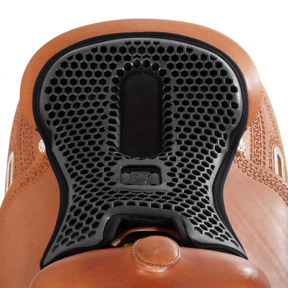 Cubreasiento western gel-out hexagonal Ortho-coccyx dri-lex 20mm Acavallo - Negro